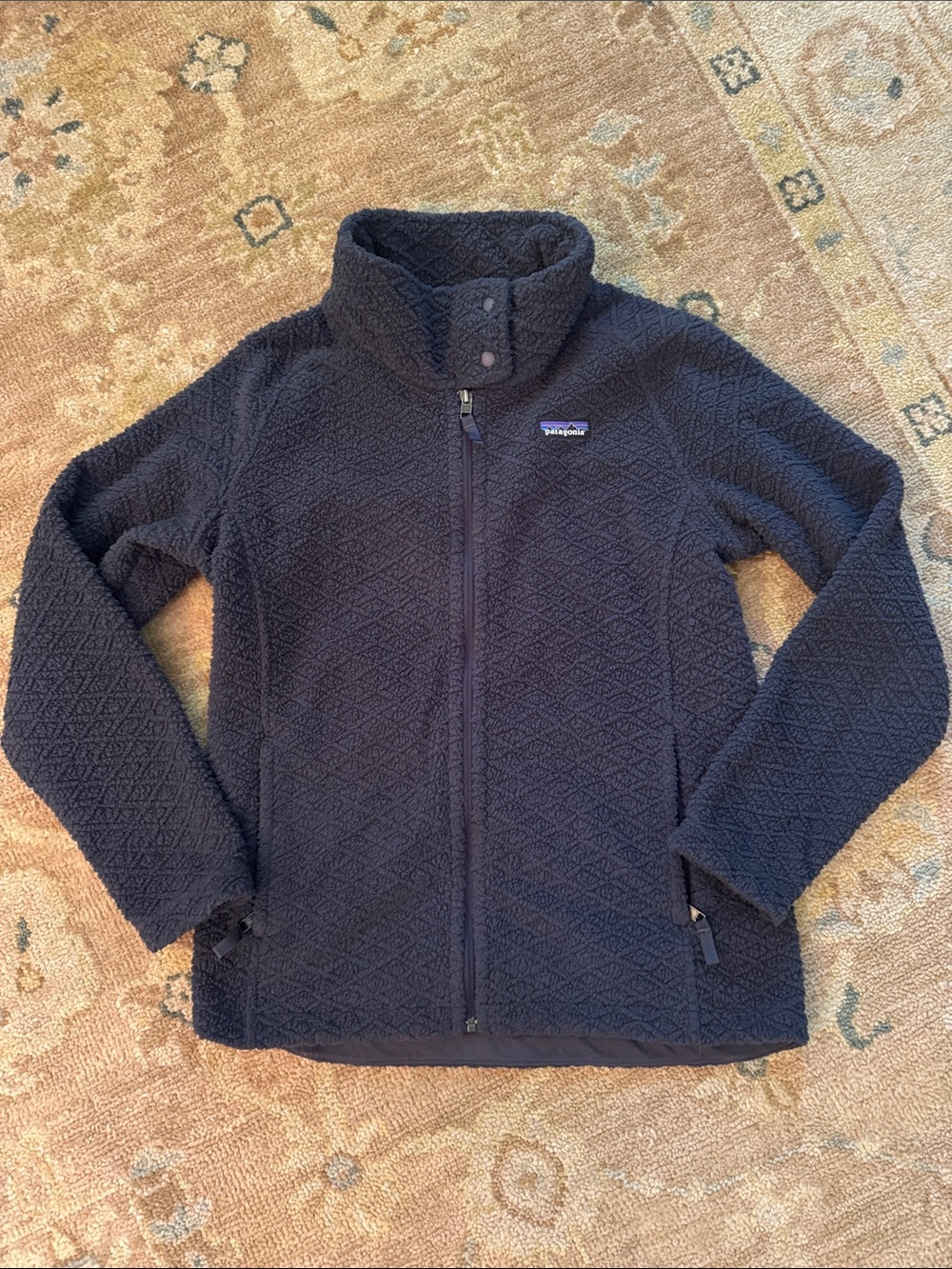 Patagonia Dark Navy Quilted Fleece Zip Jacket